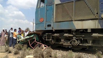 اصطدام قطار بجرار زراعي في أسيوط