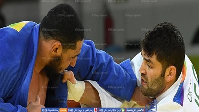 صور.. إسلام الشهابي يخسر أمام لاعب الكيان الصهيوني ويودع منافسات الجودو
