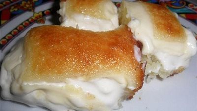 طريقة تحضير البسبوسة بالقشطة