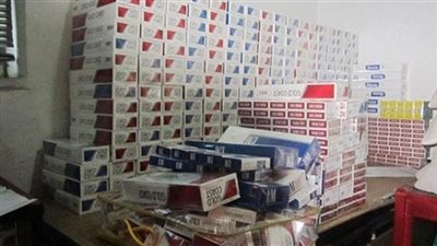 ضبط مخزن سجائر مجهولة المصدر بالفيوم 