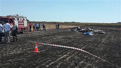 سقوط طائرة تدريب تركية غربي البلاد