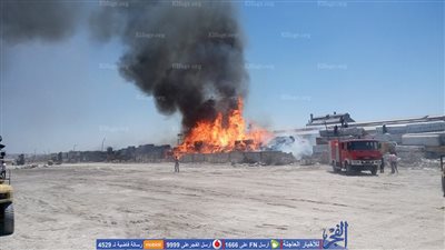 ننشر أثار حريق مخزن الأخشاب غرب الإسكندرية (صور)
