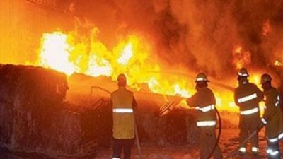 الدفع بـ 25 سيارة إطفاء للسيطرة على حريق المرج