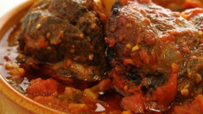 طريقة عمل طاجن بامية باللحمة الضانى