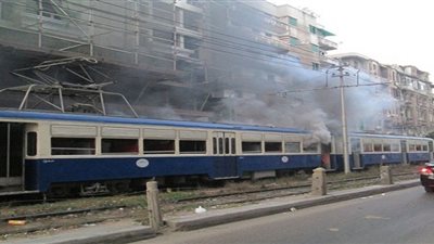 الحماية المدنية بالإسكندرية: حريق عربة ترام سيدي جابر بسبب ماس كهربائي