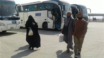 انطلاق ثانى أفواج الحج البرى بميناء نويبع (صور)