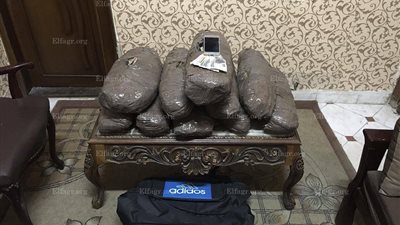 القبض على أربعينى بحوزته 10 لفافات كبيرة من نبات البانجو المخدر بدمياط  (صور)