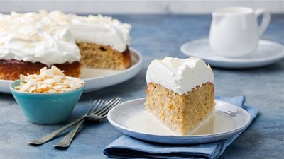 طريقة بسيطة لعمل كيك الحليب مع الكريمة