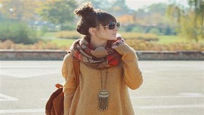  طرق جديدة ومليئة بالأنوثة لارتداء العقد مع السكارف لشتاء 2016