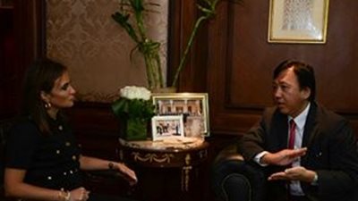 وزيرة التعاون الدولى تتابع مع السفير الياباني تنفيذ الاتفاقيات الموقعة اثناء زيارة الرئيس لطوكيو