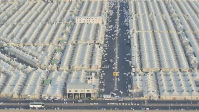 رصد من الجو لحركة الحجاج في المشاعر المقدسة