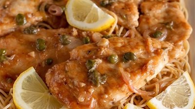 وصفة سهلة لعمل المكرونة مع صدور الدجاج الروستو والخضار