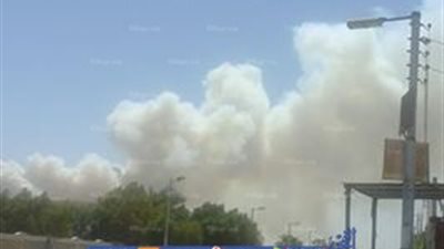 إشتعال النيران بمزرعة شرق مدينة الخارجة (فيديو وصور)