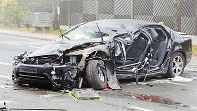 إصابة 3 أشخاص بينهم عميد شرطة في حادث تصادم بأسيوط