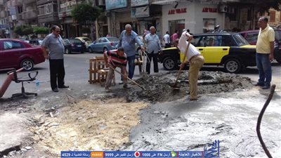 الانتهاء من إصلاح الهبوط الأرضى بشارع إسكندر إبراهيم بالإسكندرية