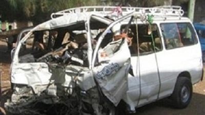 إصابة 13 في حادث تصادم ميكروباص بسوهاج 
