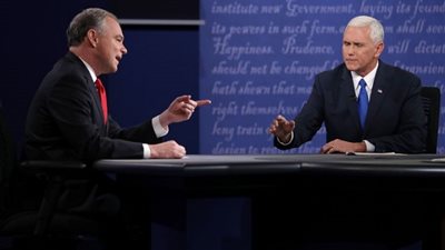 تعرف على أهم النقاط في مناظرة نائبي كلينتون وترامب