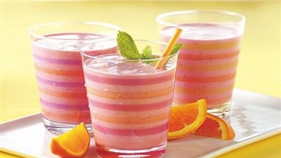 طريقة تحضير فراولة بالزبادى والبرتقال