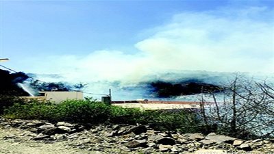 النيران تلتهـم مدرجـات زراعـيـة في الـبـاحـة