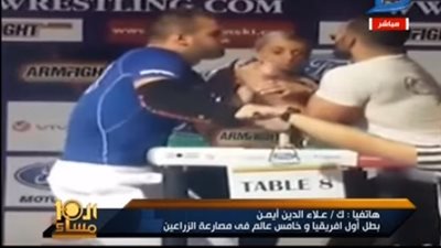 بعد فوزه على لاعب إسرائيلي.. بطل أفريقيا في مصارعة الذراعين: 