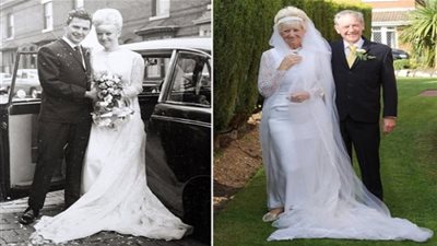 زوجان يحتفلان بعيد زواجهما الـ 