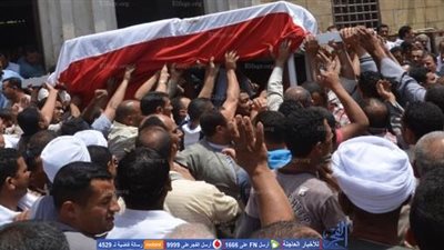 تشييع جثمان شهيد حادث كمين زقدان الإرهابي بسيناء إلى مثواه الأخير بأبوكبير بالشرقية (صور)