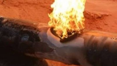 انفجار خط الغاز الرئيسي بالطريق الصحراوي بقنا 