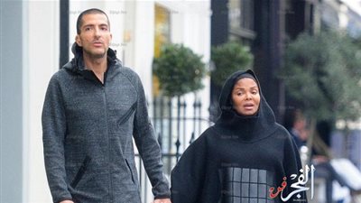 جانيت جاكسون بالحجاب من زوجها القطري بشوارع لندن (صور)