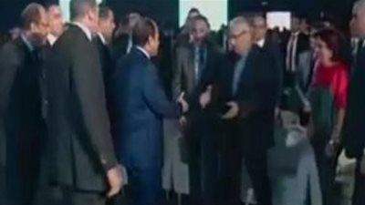 السيسي يصافح 