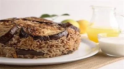 طريقة تحضير أرز بالباذنجان واللحم البتلو