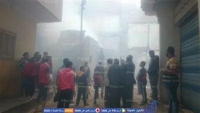 حريق هائل بمخزن أخشاب فى المحلة (صور)