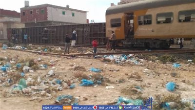 إنقلاب عربة قطار في  مطروح (صور)