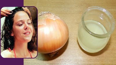 خليط عصير البصل للتخلص من الشعر الابيض 