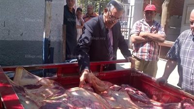 ضبط كميات كبيرة من اللحوم الفاسدة  بـ 4 مراكز بالمنوفية 