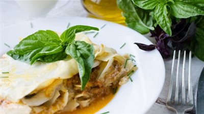 طريقة تحضير معكرونة بصوص الريحان والجوز