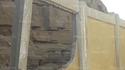 سقوط صخرة من الجبل الغربي علي مدرسة الشيخ حمد الإعدادية بسوهاج دون خسائر بشرية (صور) 