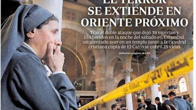 تفجير الكنيسة البطرسية يتصدر واجهات الصحف الإسبانية (صور)