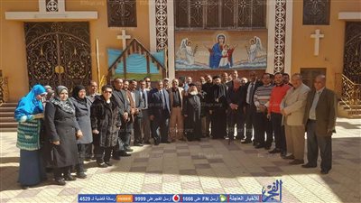 وفد من النقابات المهنية يعزي كنيسة العذراء بالوادي الجديد في 