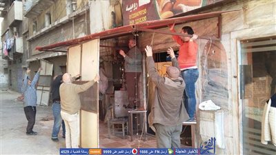 حملة لإزالة إشغال قهوة في دمياط (صور)