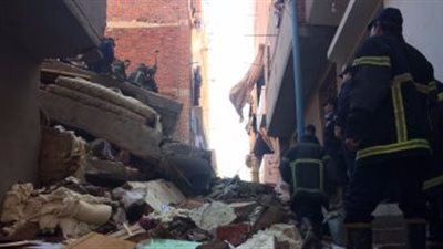 مصرع شخصين وإصابة 4 آخرون في انهيار عقار بالمنصورة