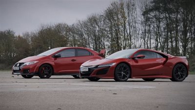 هوندا سيفيك Type R تتحدى NSX في سباق الكيلو متر.. ولكن بشرط غريب! (فيديو)