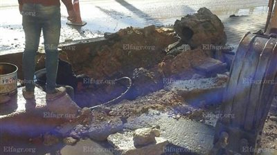 تهشم ماسورة لمياه الشرب بمنطقة 