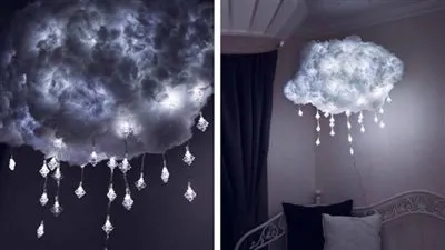 تعلمي كيف تصنعي بنفسك نجفة علي شكل سحاب (صور)