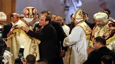 السيسي يغادر الكاتدرائية بعد التهنئة بعيد الميلاد المجيد