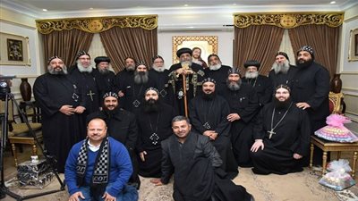  البابا تواضروس يستقبل رهبان دير مارمينا