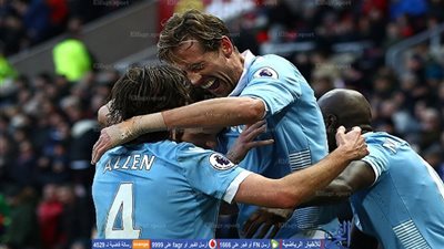 الدوري الإنجليزي.. ستوك سيتي يهزم سندرلاند بثلاثية في غياب رمضان صبحي (فيديو)