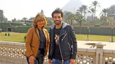 في أول حوار تليفزيوني.. لميس الحديدي تسجل حلقتين مع النجم محمد صلاح (صور) 