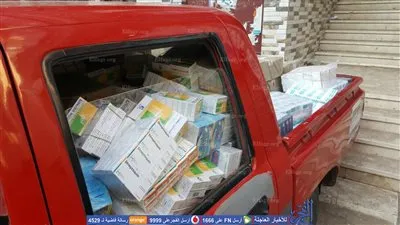 تفاصيل ضبط 6 سيارات محملة بأدوية في أجا بالدقهلية  (صور)