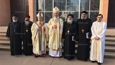 أساقفة الكنيسة الأرثوذكسية يحضرون سيامة أسقف بلوس انجلوس (صور) 