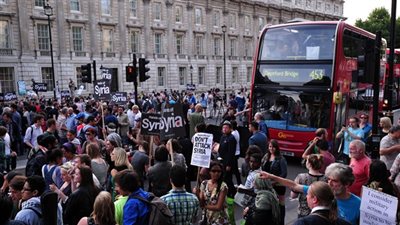 الآلاف يتظاهرون في لندن ضد 